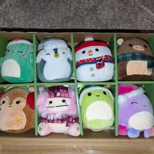NEW Winter Holiday Christmas 4-inch Ornament Plush Box Set-8 Squishmallows